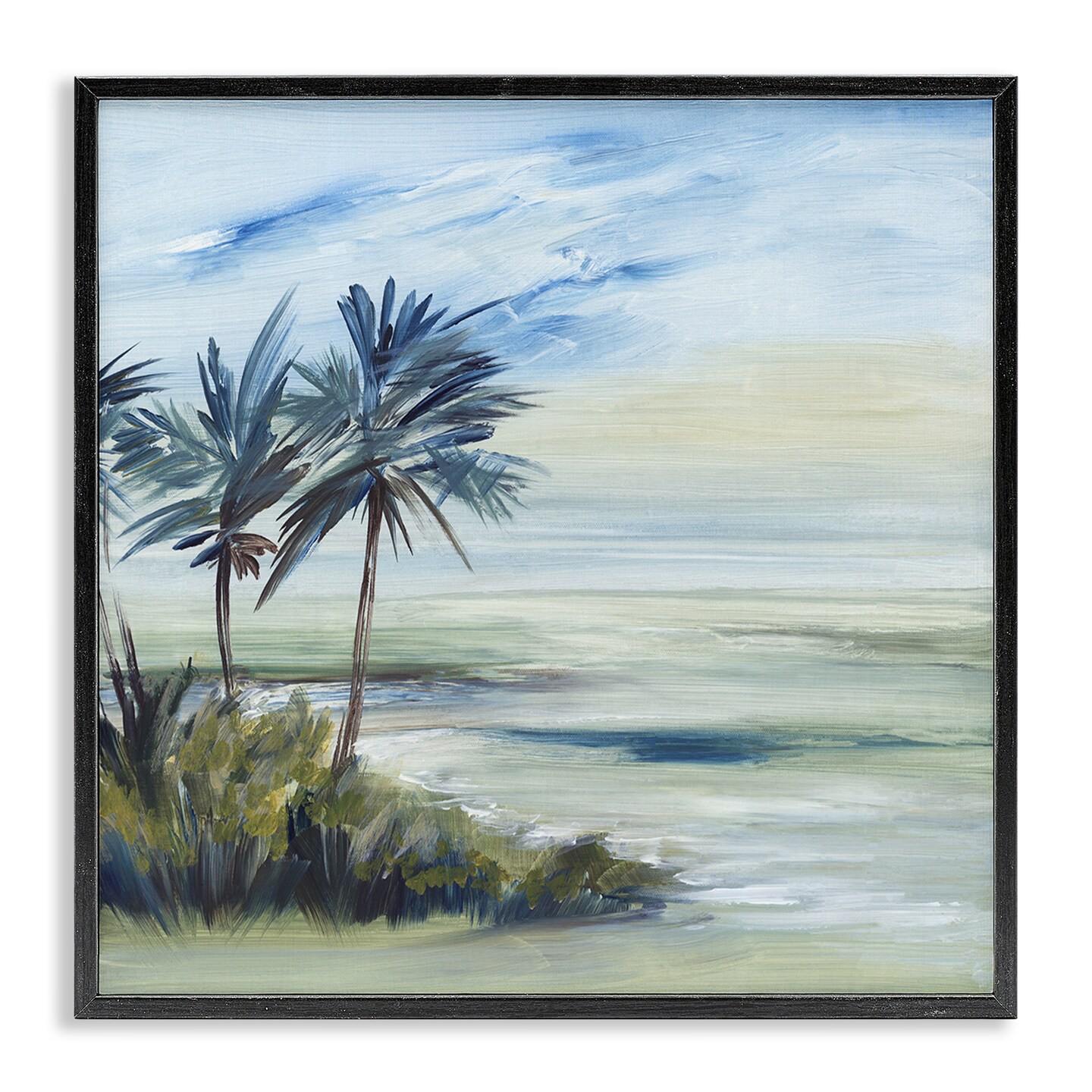 Stupell Industries Windy Palm Trees Framed Giclee Wall Art Design by Lera