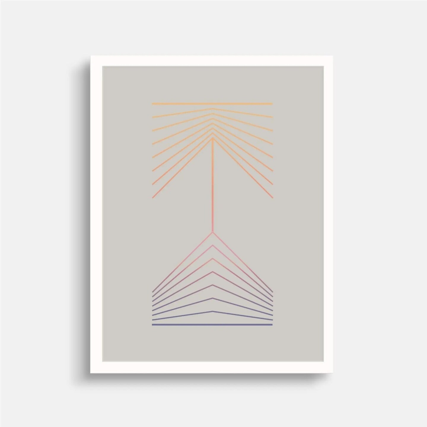 Geo Line Totem Gradient Art Print