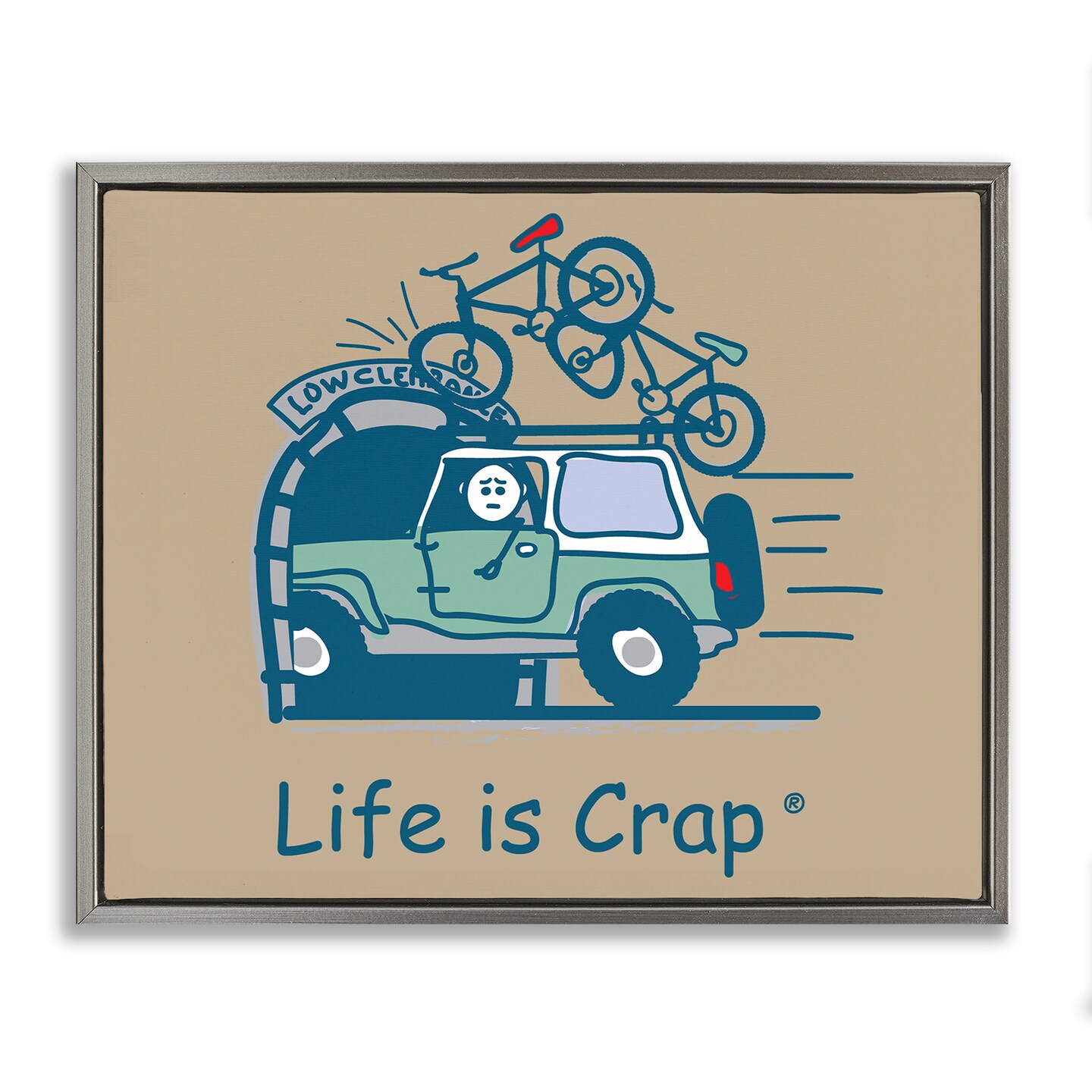 Stupell Industries Falling Bikes Overpass Framed Floater Canvas Wall Art Design by LIC
