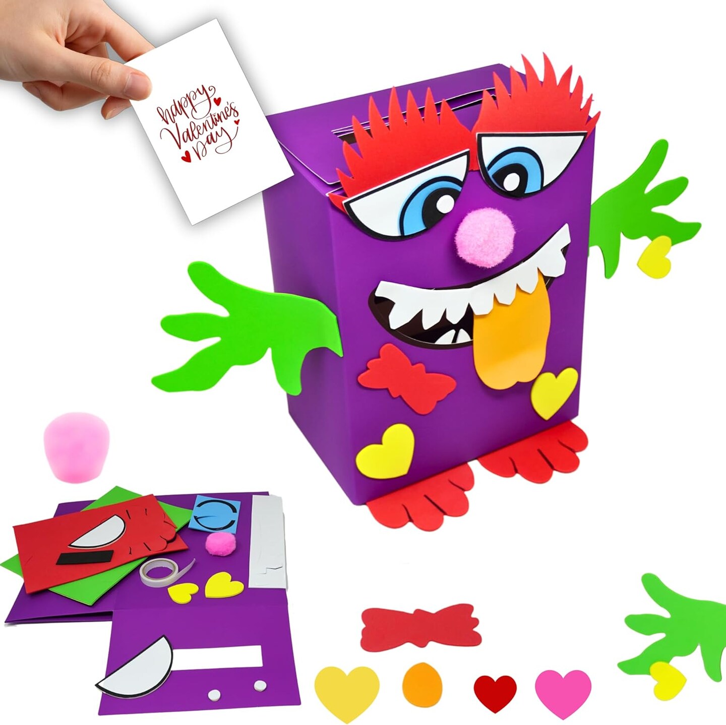 4E’s Novelty DIY Monster Mailbox – Fun Valentine Day Monster Mailbox & Toy Mailbox for Kids