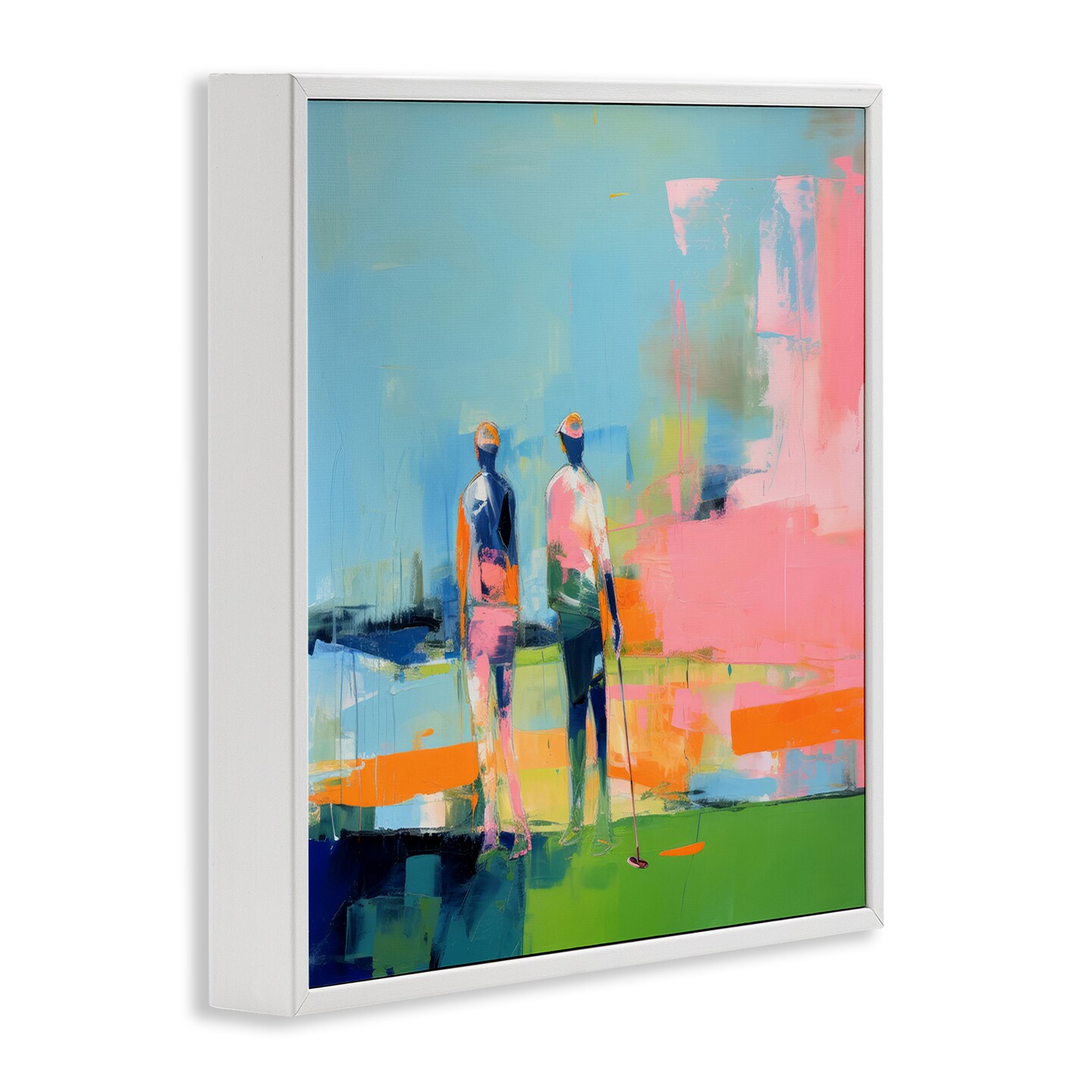 Stupell Industries Abstract Golfing Scene Framed Giclee Wall Art Design by Irena Orlov
