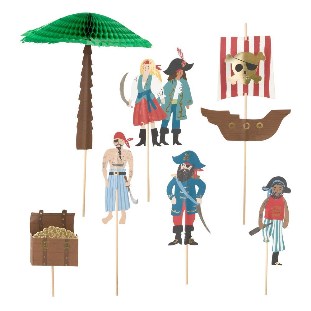 PIRATES &#x26; PALM TREE CAKE TOPPERS