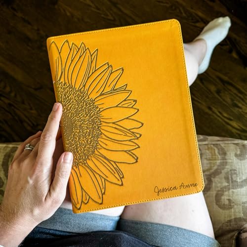 PERSONALIZED CSB Women's Bible - Marigold Yellow - Giant Sunflower