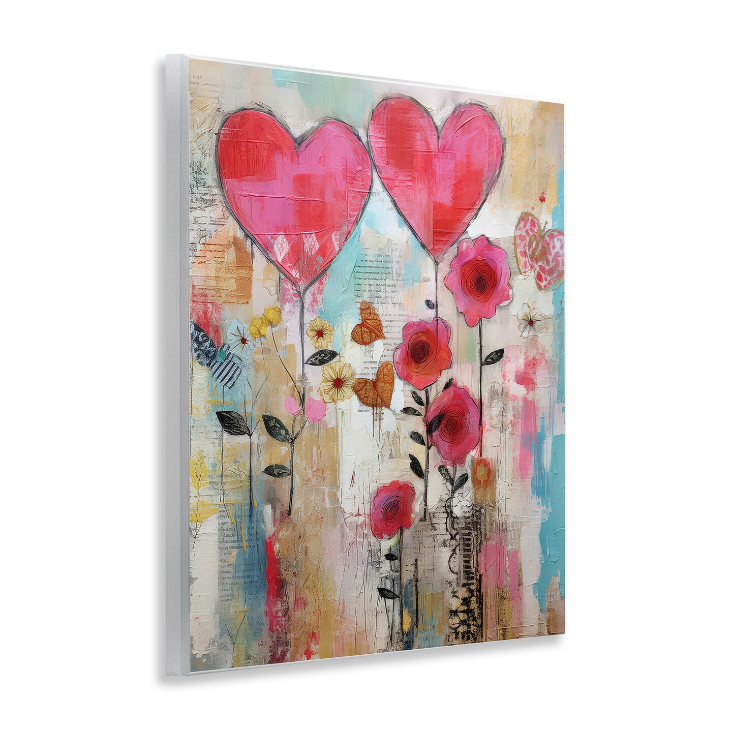 Stupell Industries Whimsical Hearts & Garden Wall Plaque Art Design by LSR Design Studio