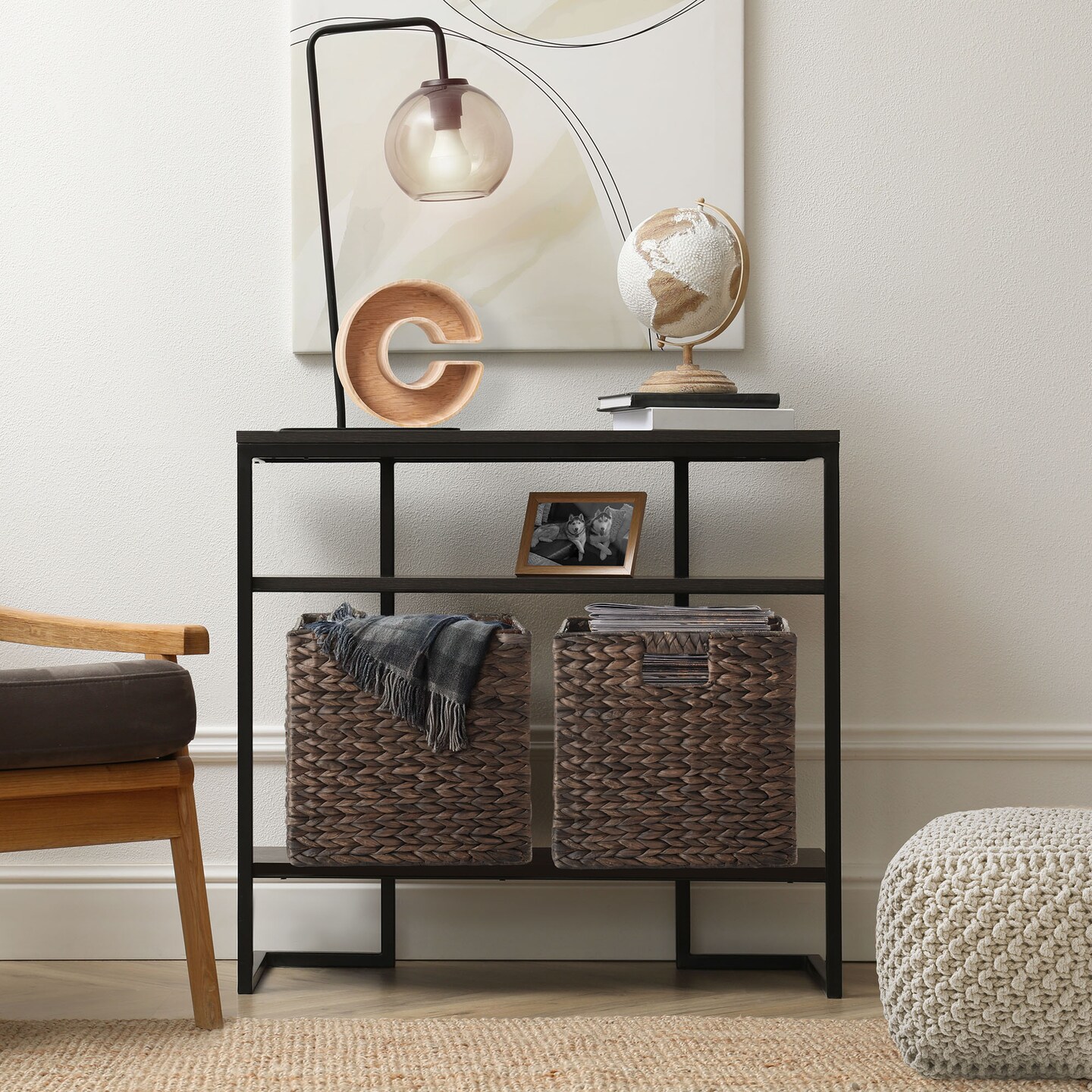 Casafield 13" x 13" Water Hyacinth Storage Baskets Collapsible Cube Organizers, Woven Bins for Bathroom, Bedroom, Laundry, Pantry, Shelves