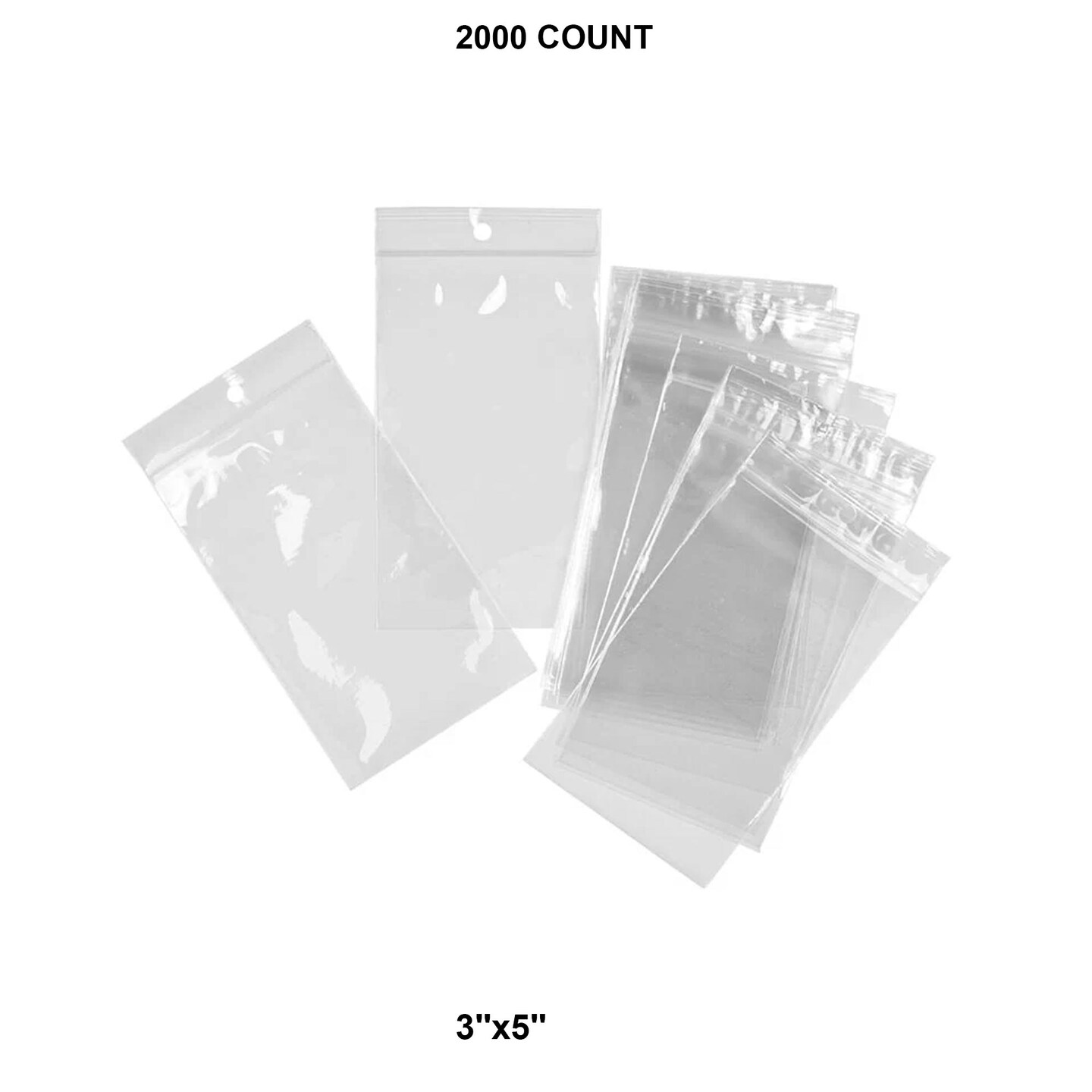 Reclosable Cello Storage Bag with Hang Hole 3&#x22; x 5&#x22;