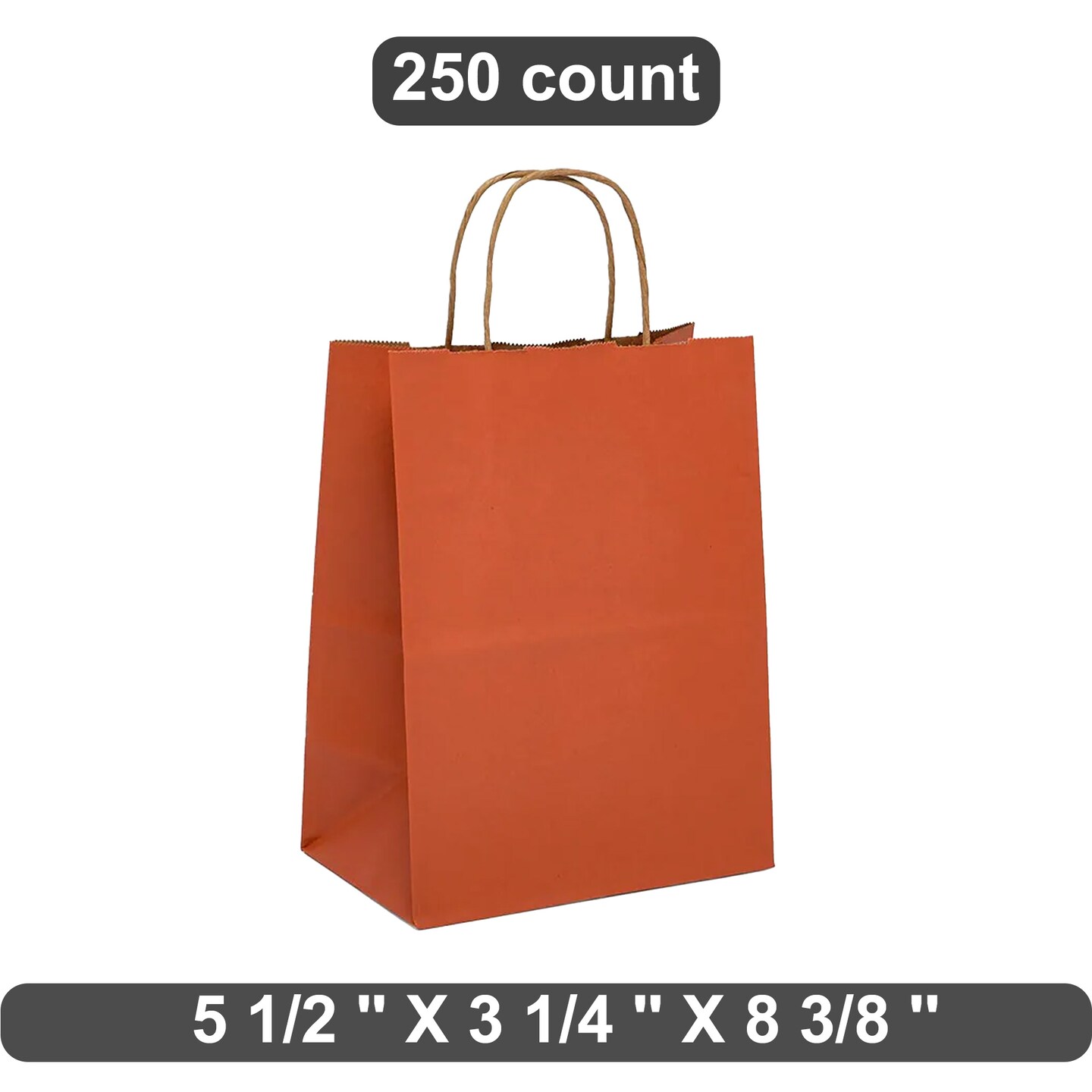Tinted Kraft Shopping Bag Compact & Durable 5.5" x 3.25" x 8.375"