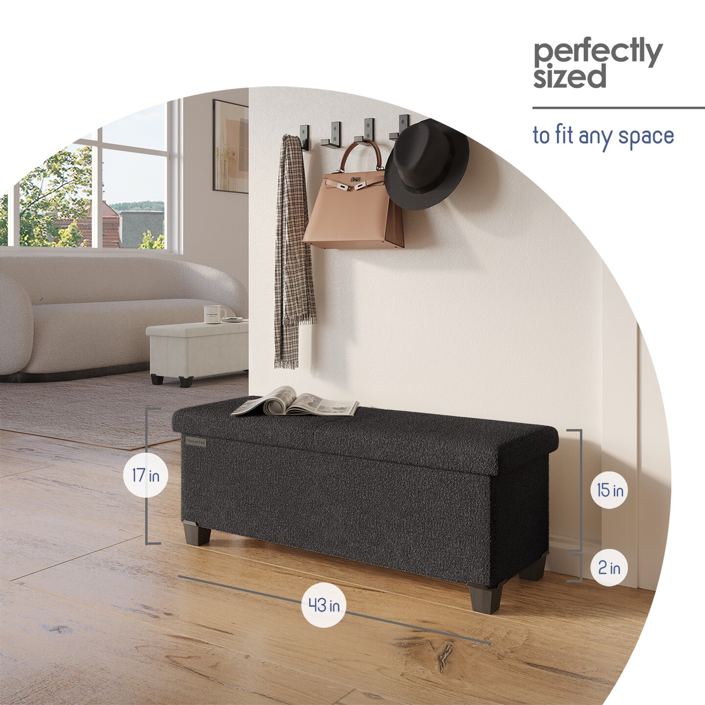StorageBud Ottoman with Storage for Living Room