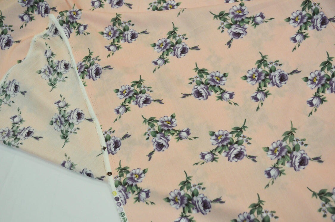 Love Flower Rayon Challis Fabric 60&#x22; Wide Floral Rayon