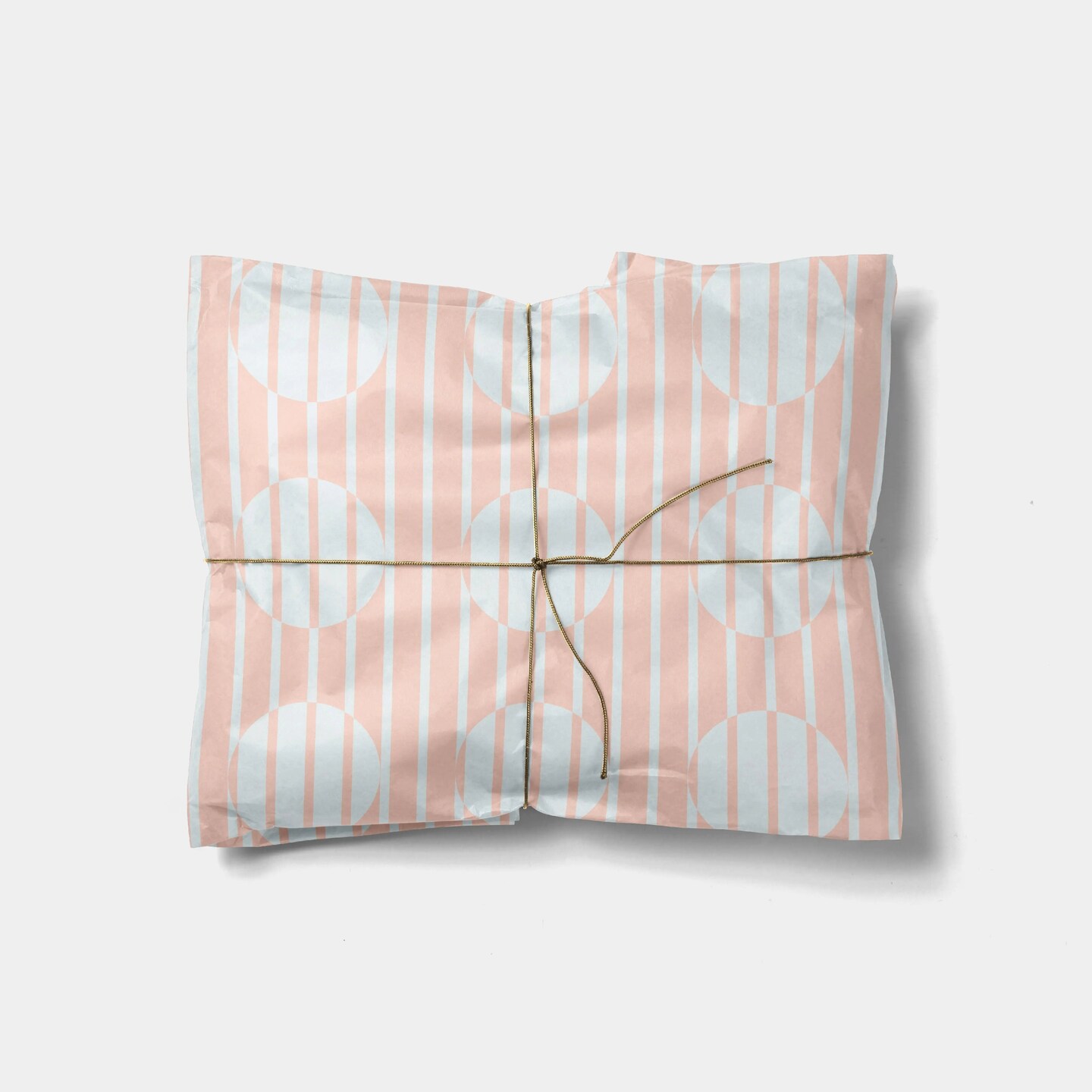 Pink Circle and Stripe Gift Wrap