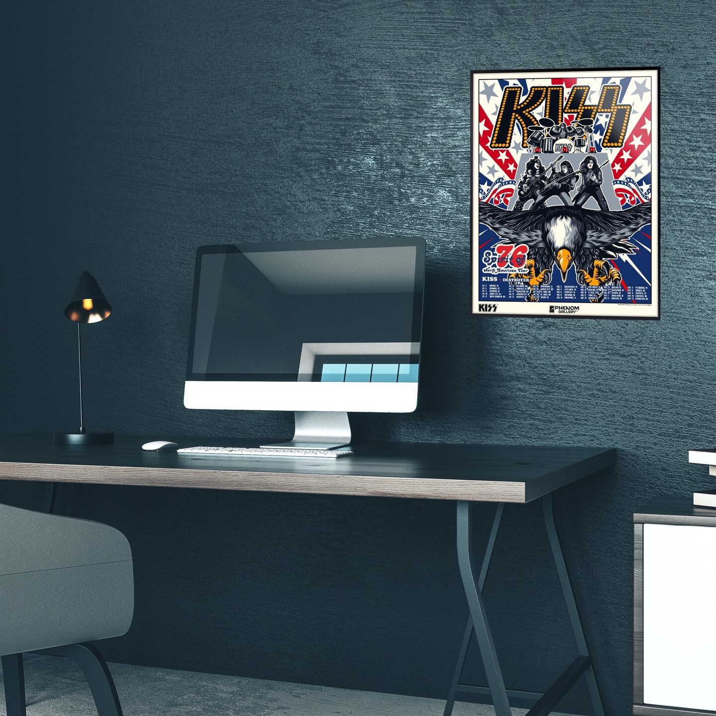 Phenom Gallery KISS Spirit of &#x27;76 North American Tour Deluxe Framed 18&#x22; x 24&#x22; Serigraph Print