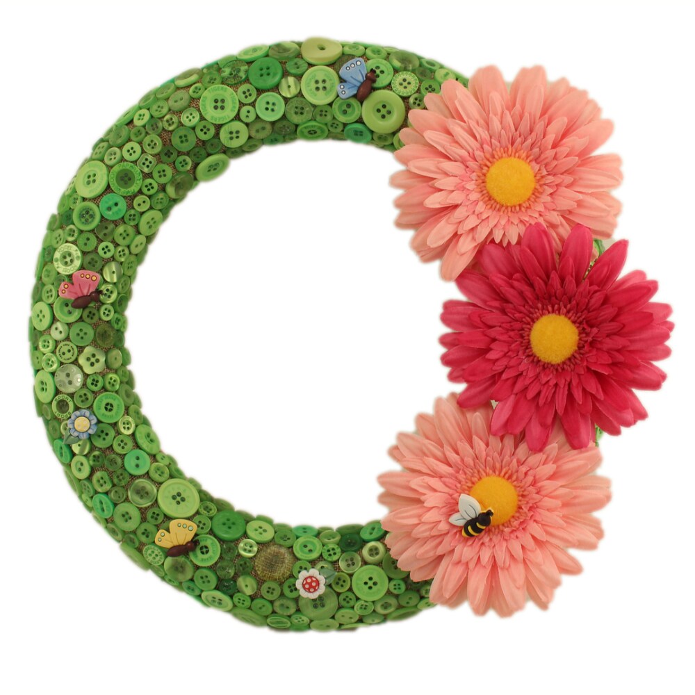 Garden Theme Decorative Buttons, 50-Pack, Spring Designs with Flowers, Ladybugs, Butterflies, 3D Shank Style for Crafts