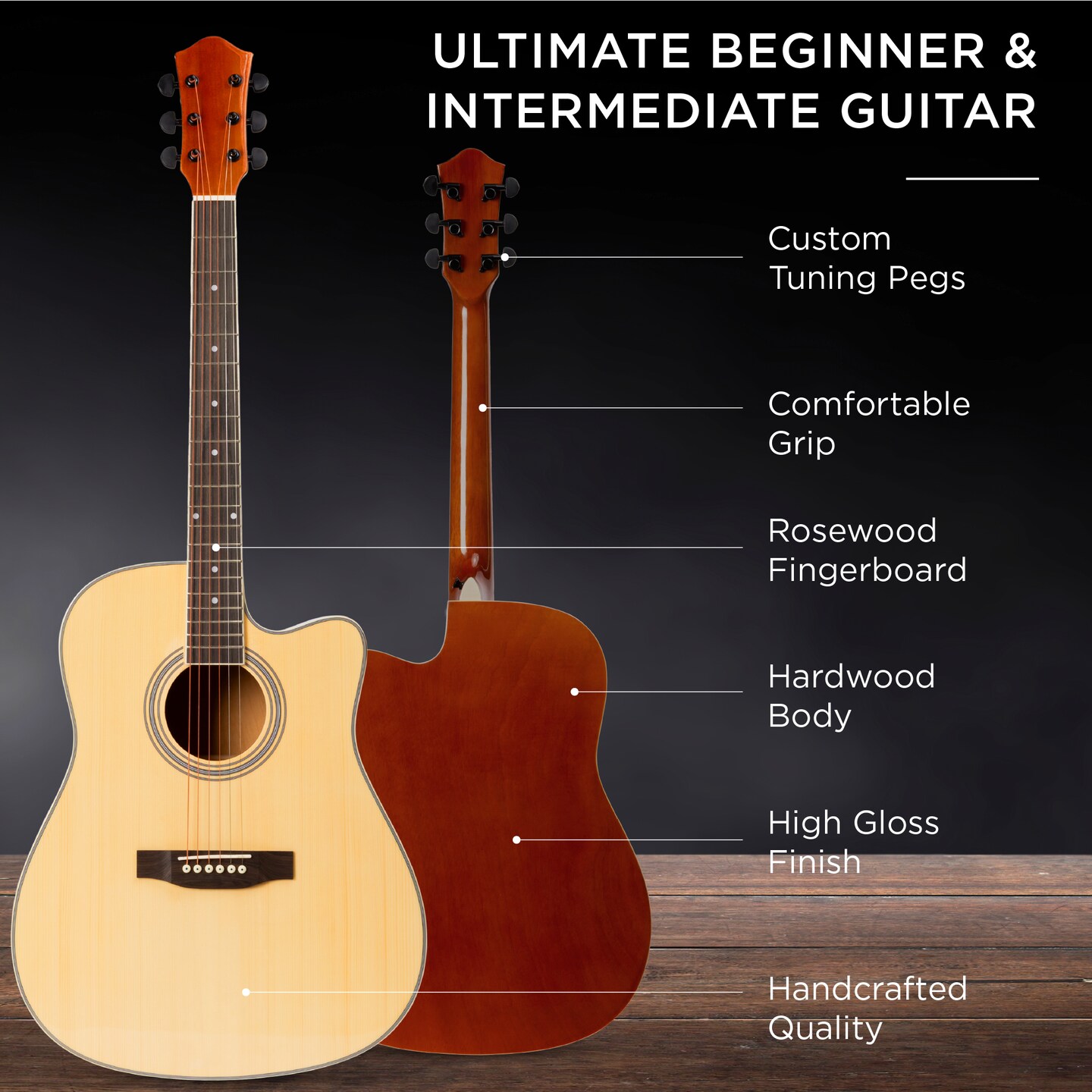 Best Choice Products 41in Full Size Beginner Acoustic Guitar Set with Case, Strap, Capo, Strings