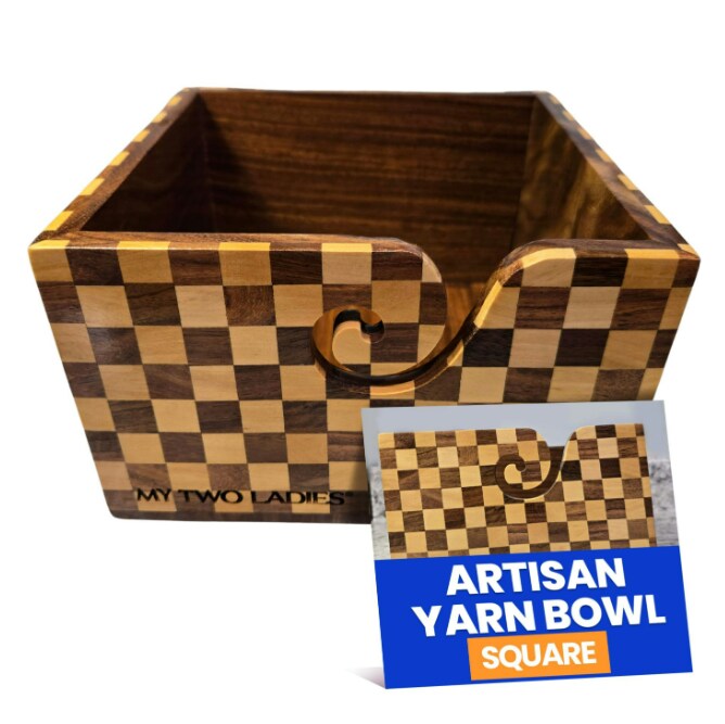 My Two Ladies | Artisan Yarn Bowl | Square