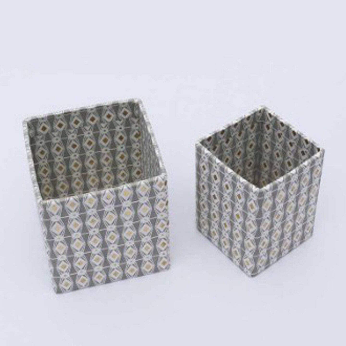 Handmade Geometric Square Pen Holder/Pen Stand -Set of 2