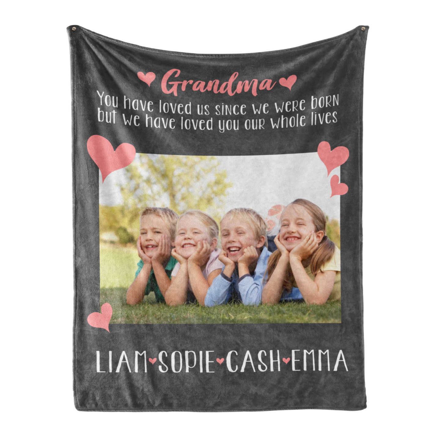 Grandma, We Love You - Personalized Custom Blanket - Gift For Grandma, Grandparents, Christmas Gift main image 1