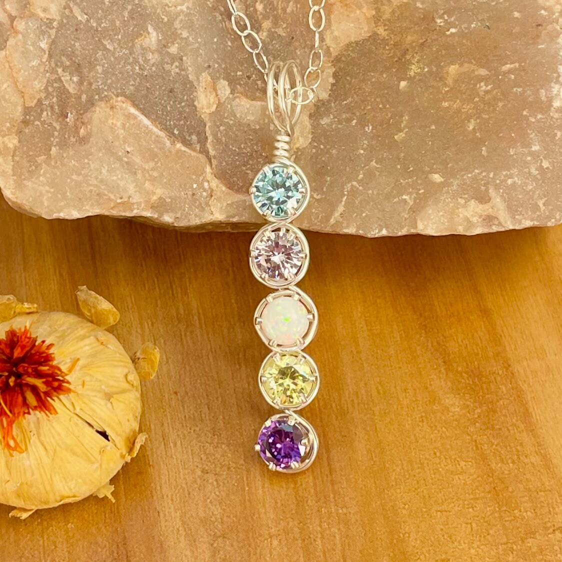 Handmade Birthstone Charm Pendant 2 or 3 Stones for Family Necklace Personalized and Customizable Great Jewelry Gift for Mother s Day MakerPlace by Michaels