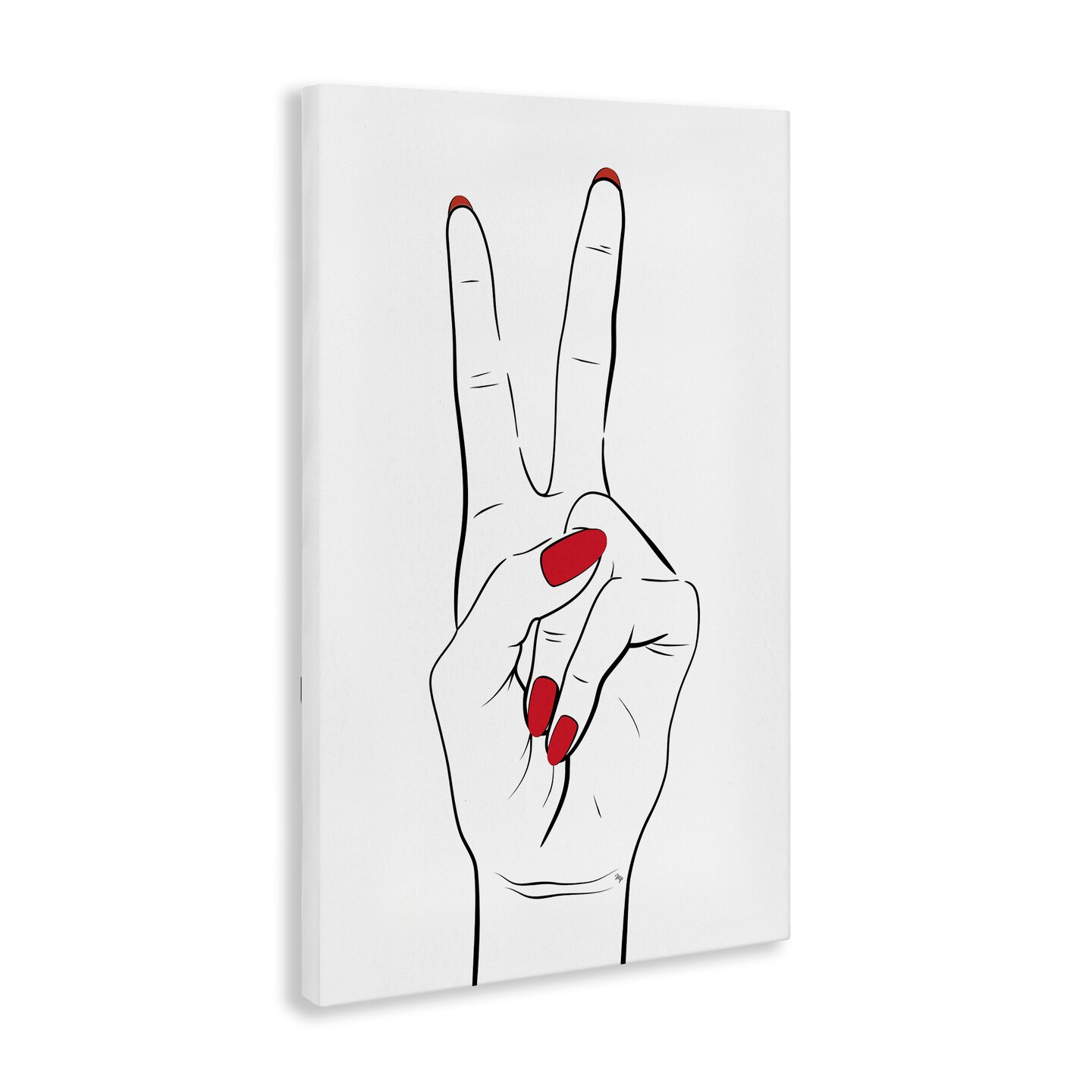 Stupell Industries Victory Peace Sign Hand Canvas Wall Art Design by Martina Pavlova
