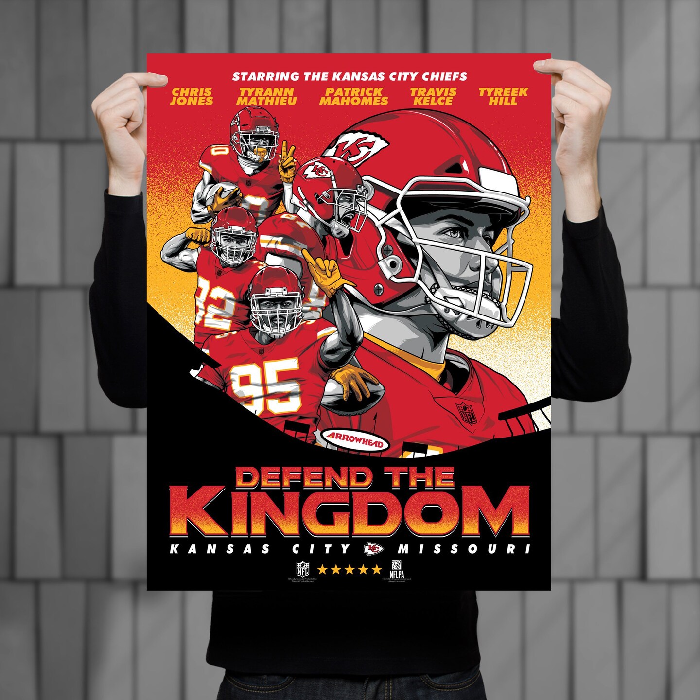 Phenom Gallery Kansas City Chiefs Defend The Kingdom 18" x 24" Deluxe Framed Serigraph