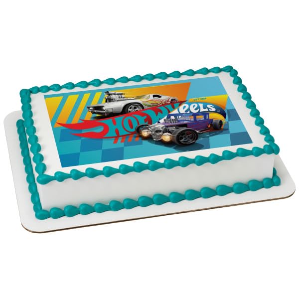 Hot Wheels Stunt Zone PhotoCake® Edible Cake Topper Icing Image for 1/4 Sheet cake or larger