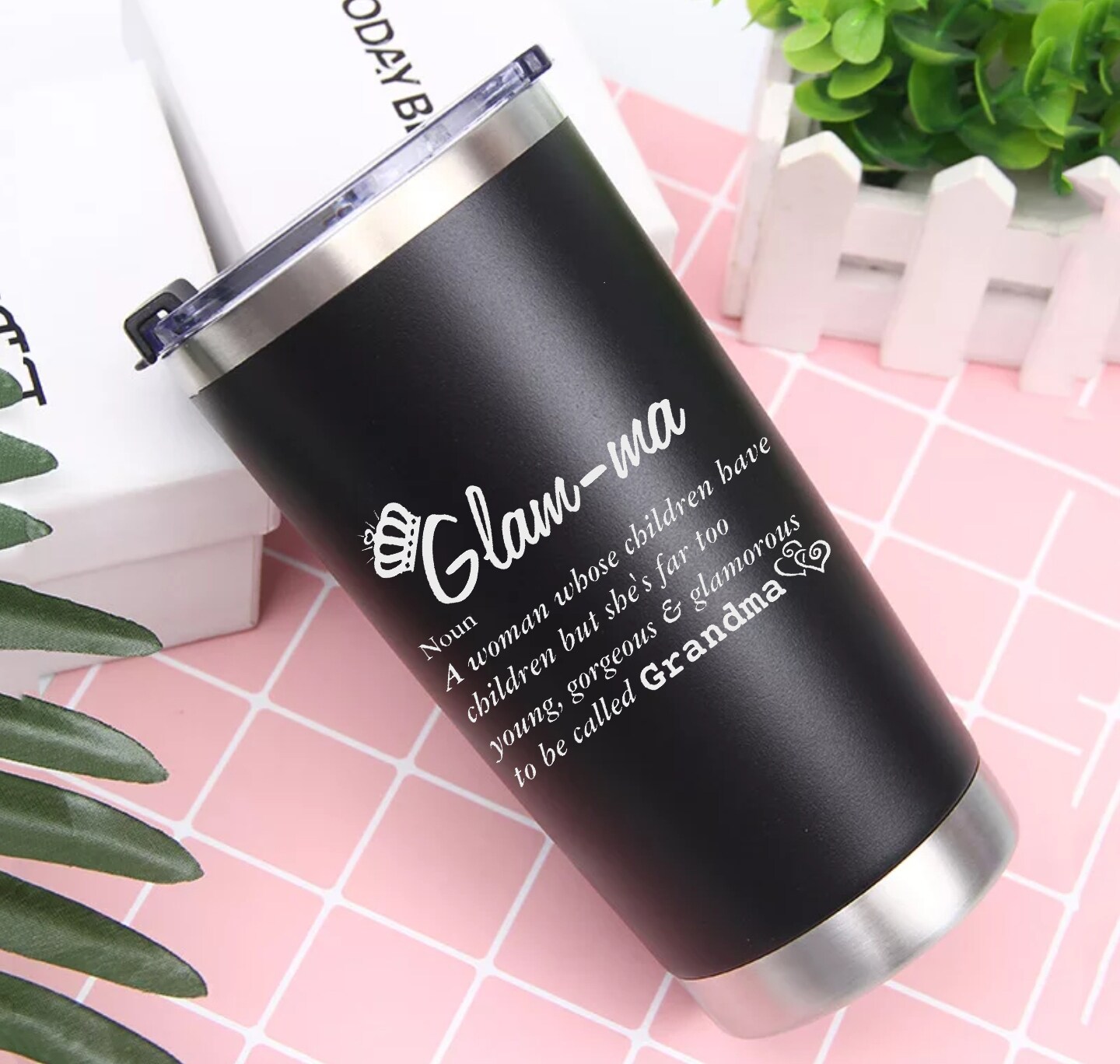 Glamma - Grandma Tumbler - Grandma Gift - Personalized 20oz Tumbler - Custom Insulated Stainless Steel Tumbler with Name - NM789 product 2