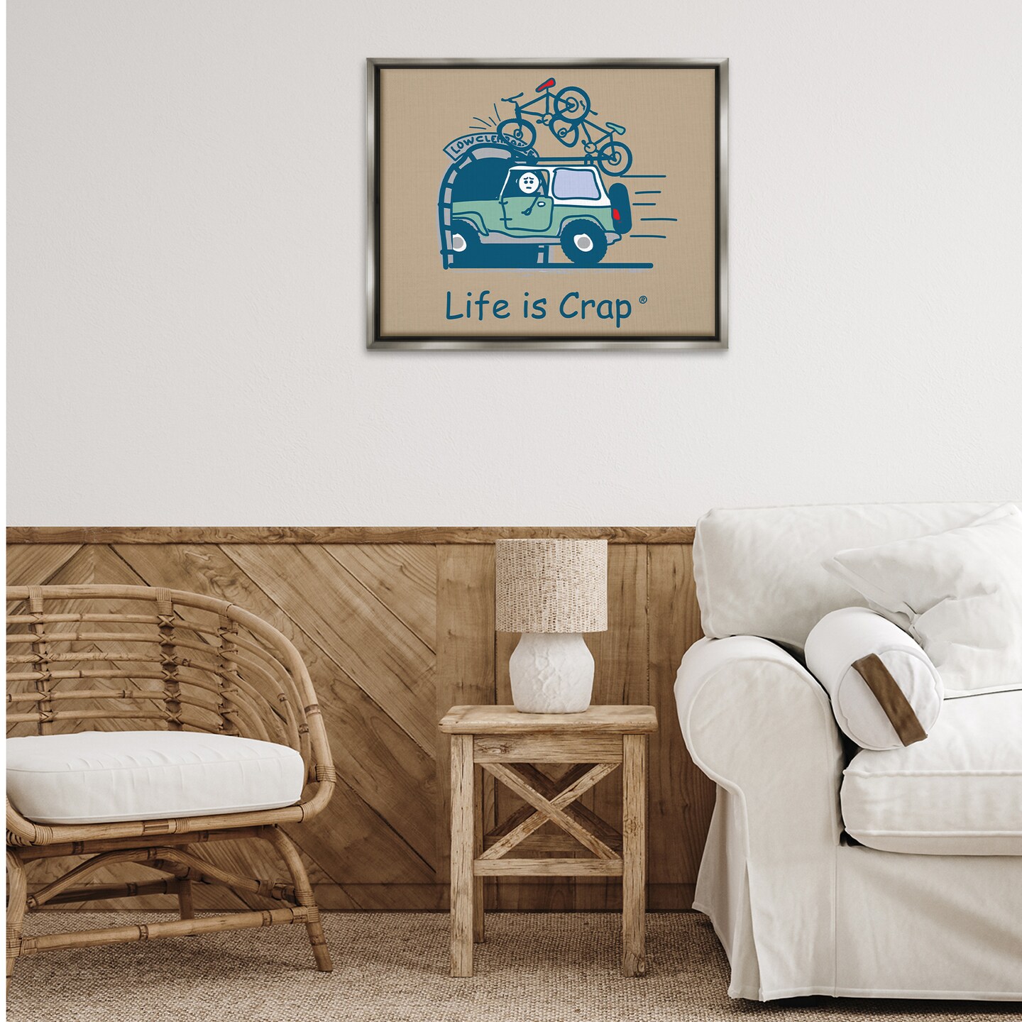 Stupell Industries Falling Bikes Overpass Framed Floater Canvas Wall Art Design by LIC