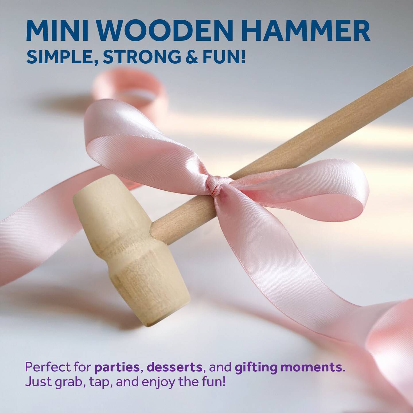 Mini Wooden Hammer for Chocolate, Breakable Heart, Wood Crab Mallets, 5 1/2 Inch Wooden Mallet, Mini Mallet, Small Wooden Hammer, Crafts and Party Props