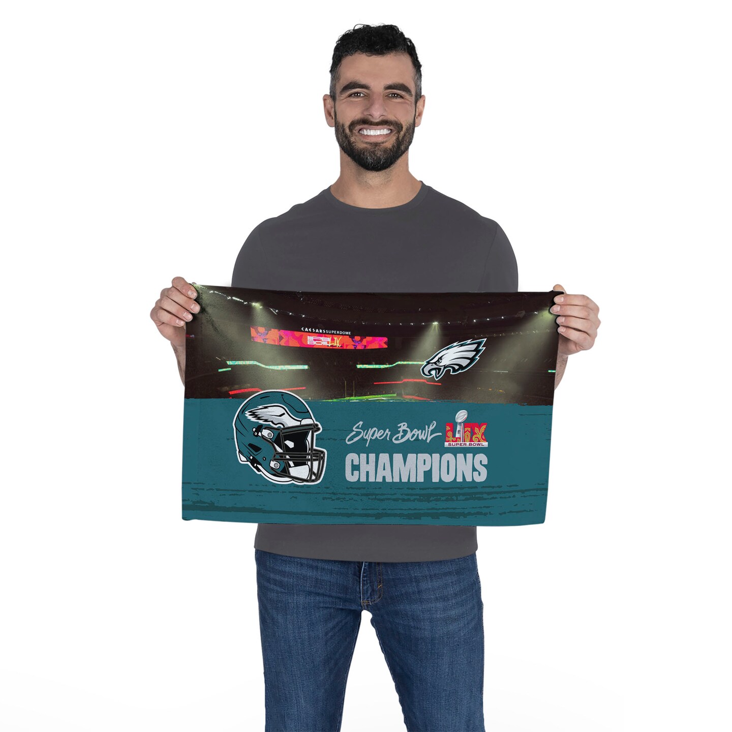 NFL Philadelphia Eagles 2025 Super Bowl LIX Overview Fan Towel 2 Pack 16X25 Inches