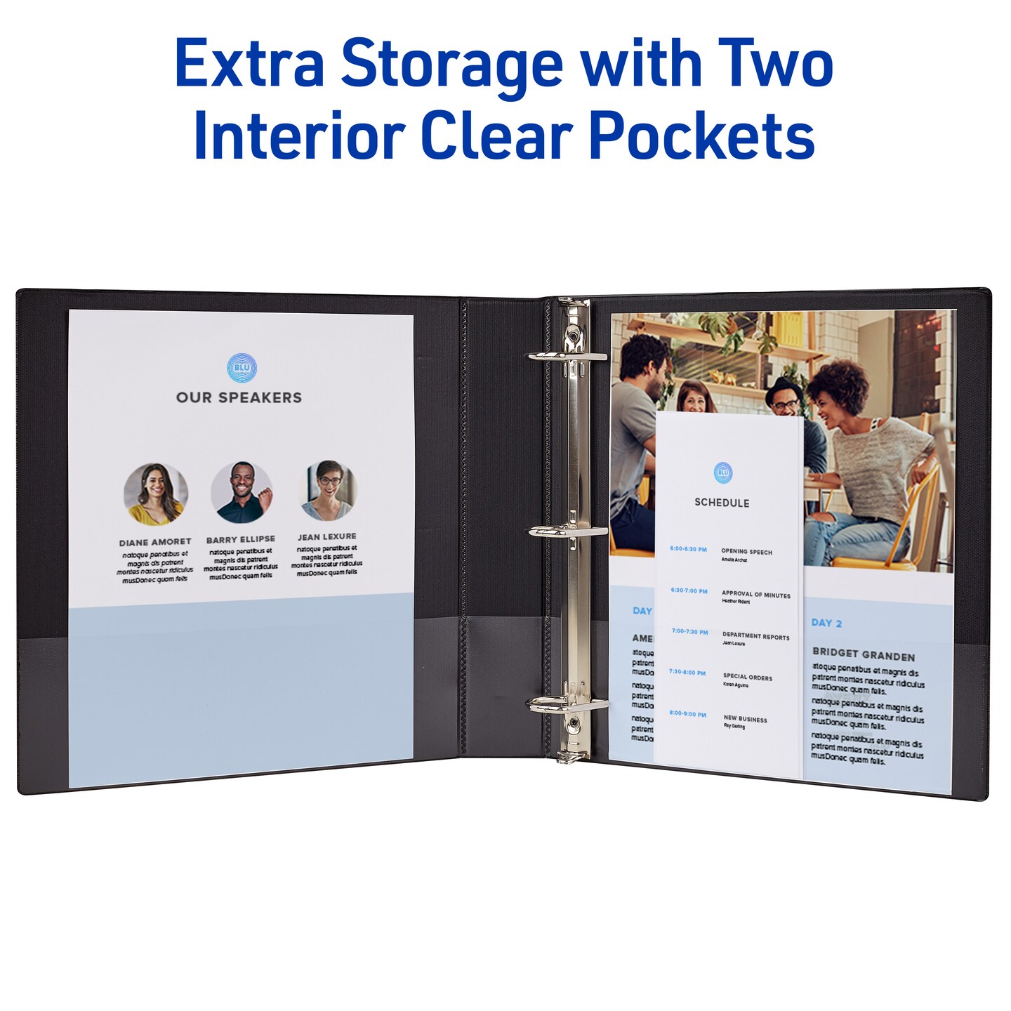 Avery Durable View 3 Ring Binders, 1.5 Inch Slant Rings, 375-Sheet Capacity, DuraHinge, 2.1 Inch Wide Spine, Customizable Clear Covers and Spine, 1 White Binder (17022)