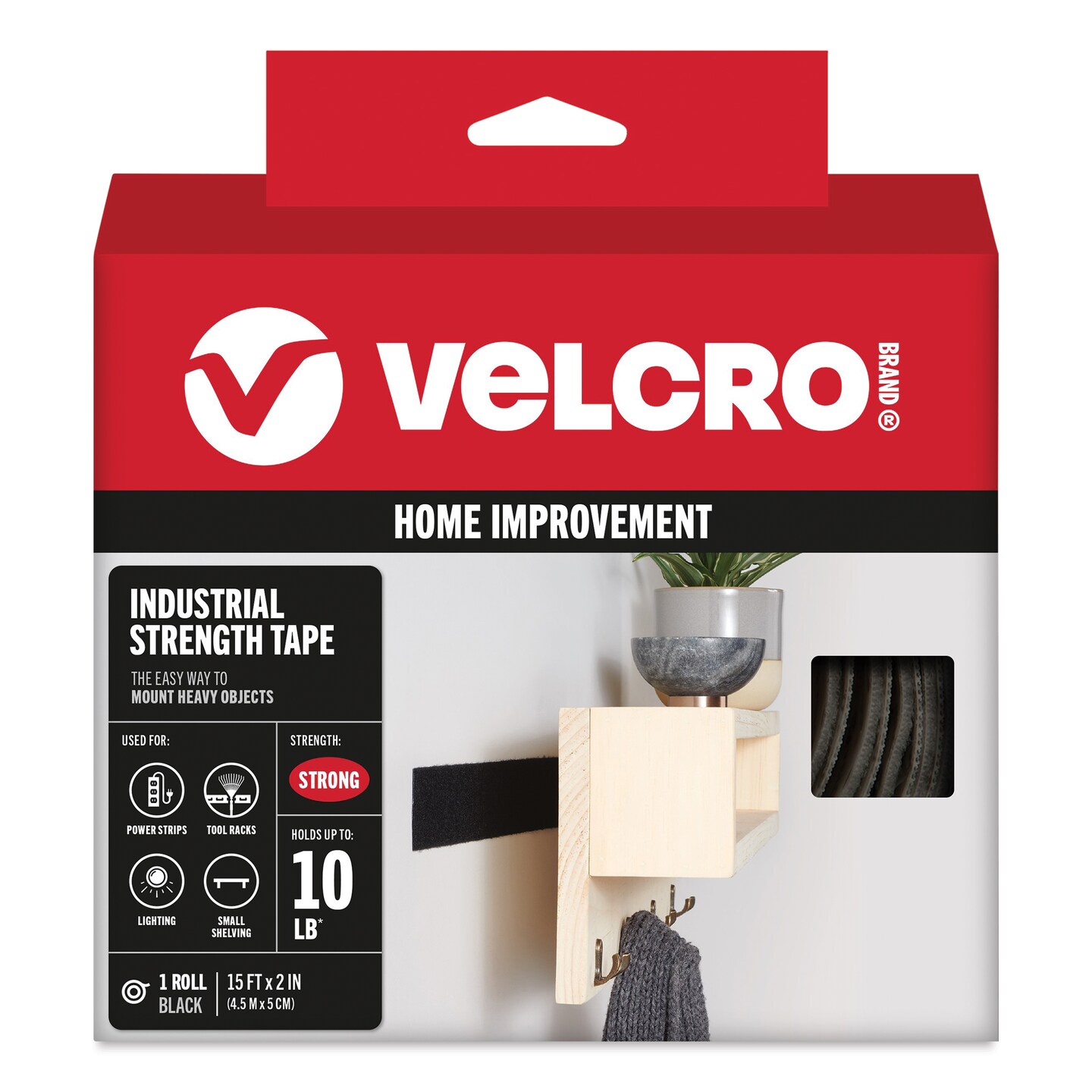 Velcro Brand Industrial Strength Fasteners - Tape Roll, Black, 2&#x22; x 15 ft