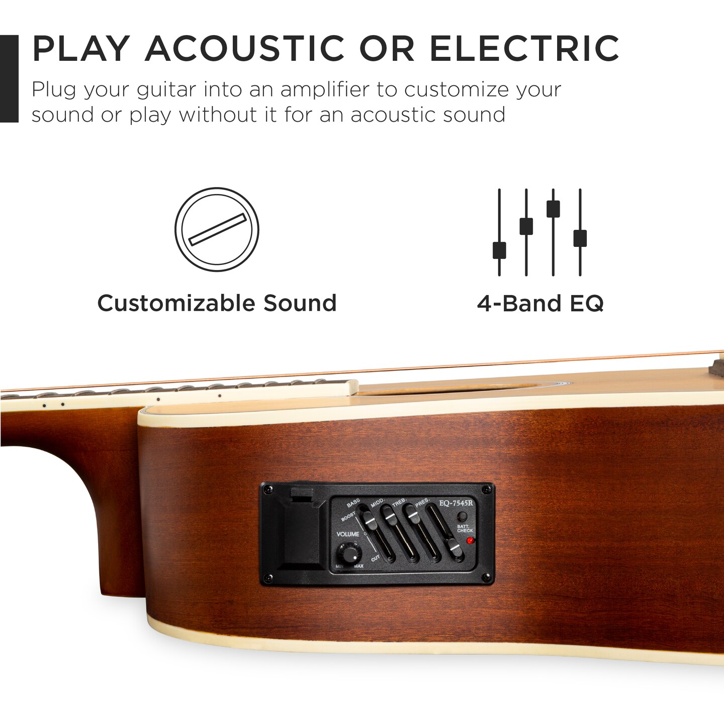 Best Choice Products Beginner Acoustic Electric Guitar Starter Set 41in w/ All Wood Cutaway Design, Case