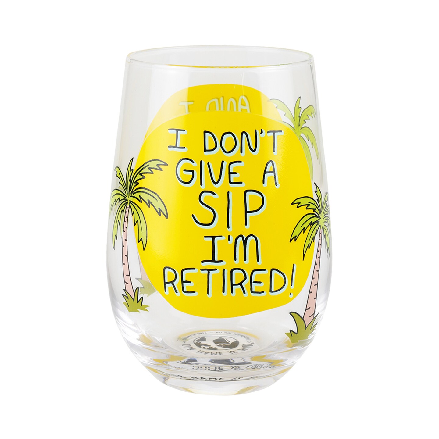 Enesco Our Name Is Mud Sip Retired Stemless Glass