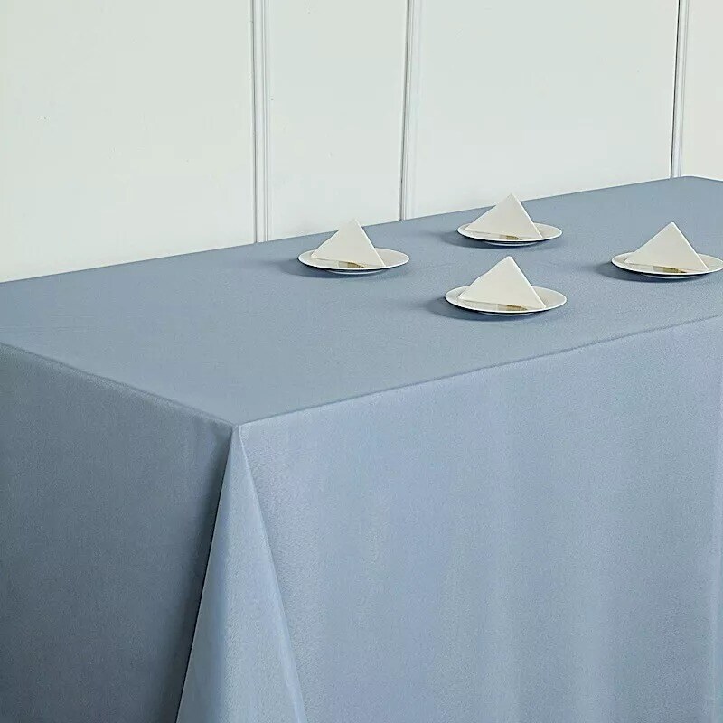 90x156-Inch DUSTY BLUE RECTANGULAR Polyester Tablecloths Catering Wedding