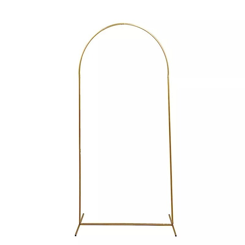 6 ft Gold Metal Floral Display Frame Round Top BACKDROP STAND Wedding Arch Event