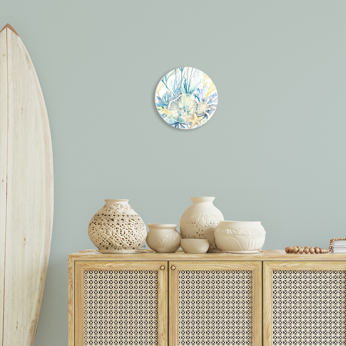 Stupell Industries Underwater Sea Shells Circular Wall Plaque Design by Patricia Pinto