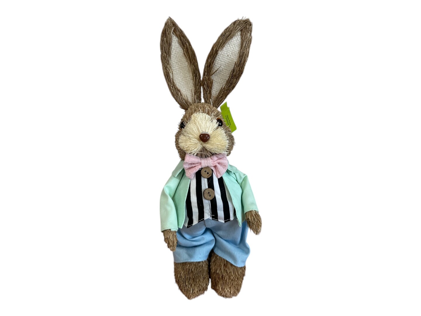 12&#x27;&#x27; Styrofoam Bunny Decor - Mint Green Jacket &#x26; Pink Bowtie -63808AQU