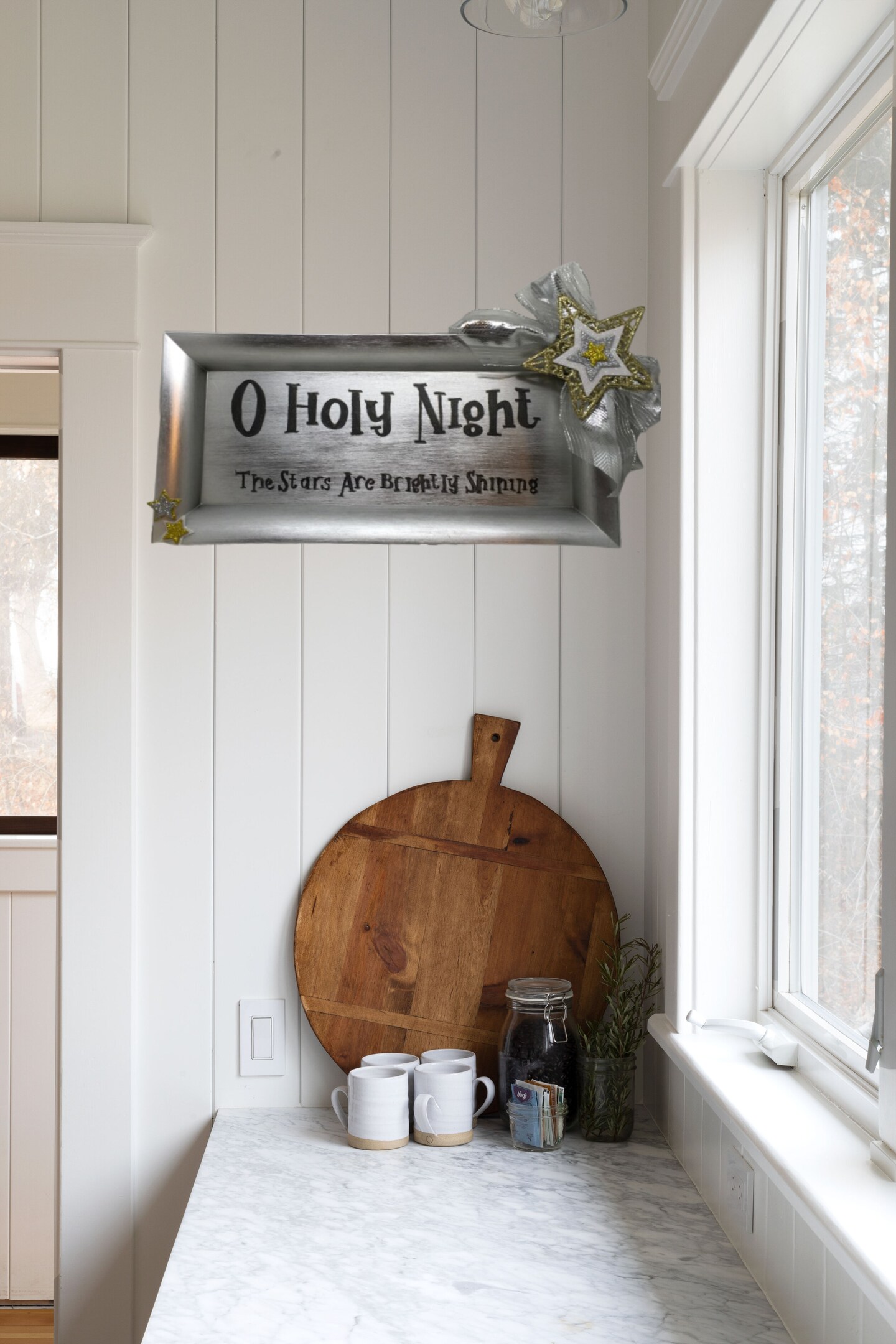 Dollar Tree Plastic SILVER TRAY Christmas Holiday Wall Art OH HOLY NIGHT Handmade Gift Idea - image10