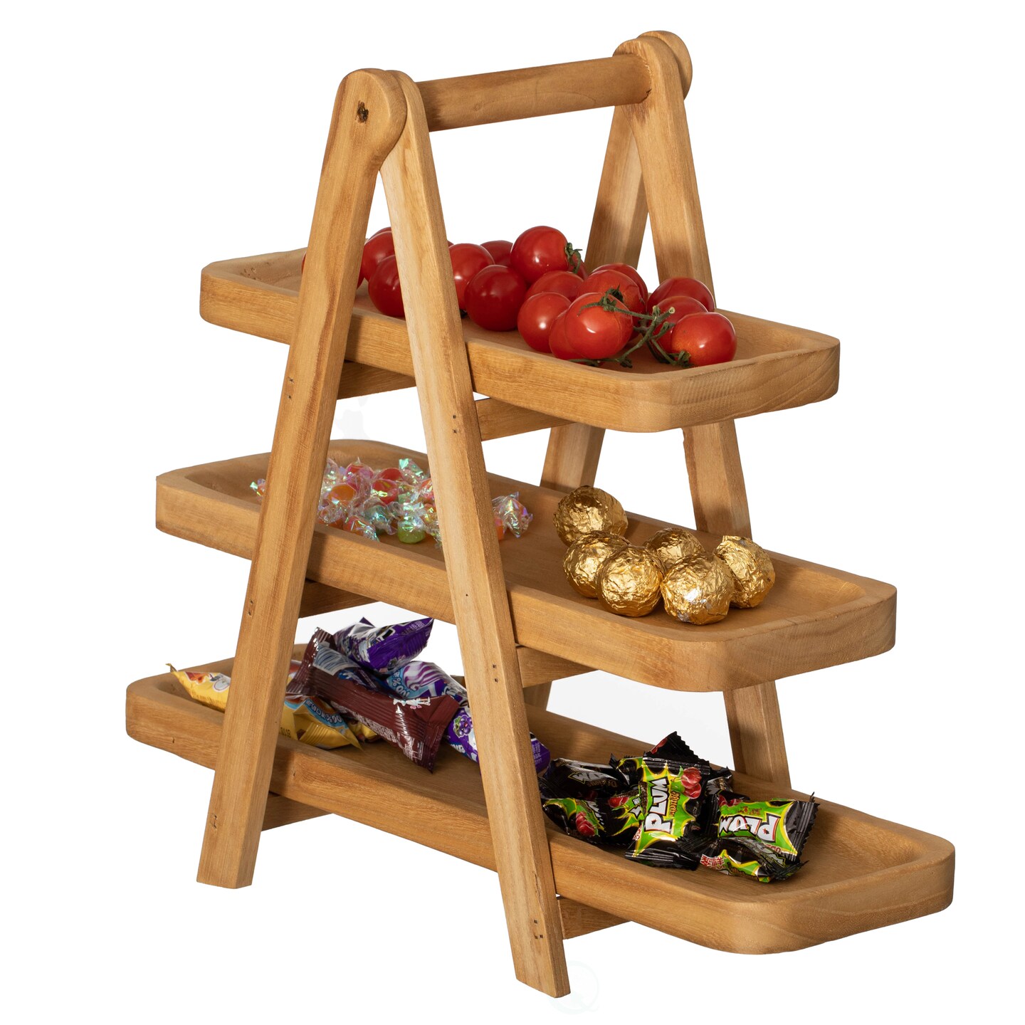 Vintiquewise 3-Tier Wooden Tray Farmhouse Inspired Cupcake Stand Dessert Platter Pastry Holder Appetizer Display for Wedding Party Baby Shower or Tea Time Ideal Decor in Kitchen, Dining or Coffee Bar