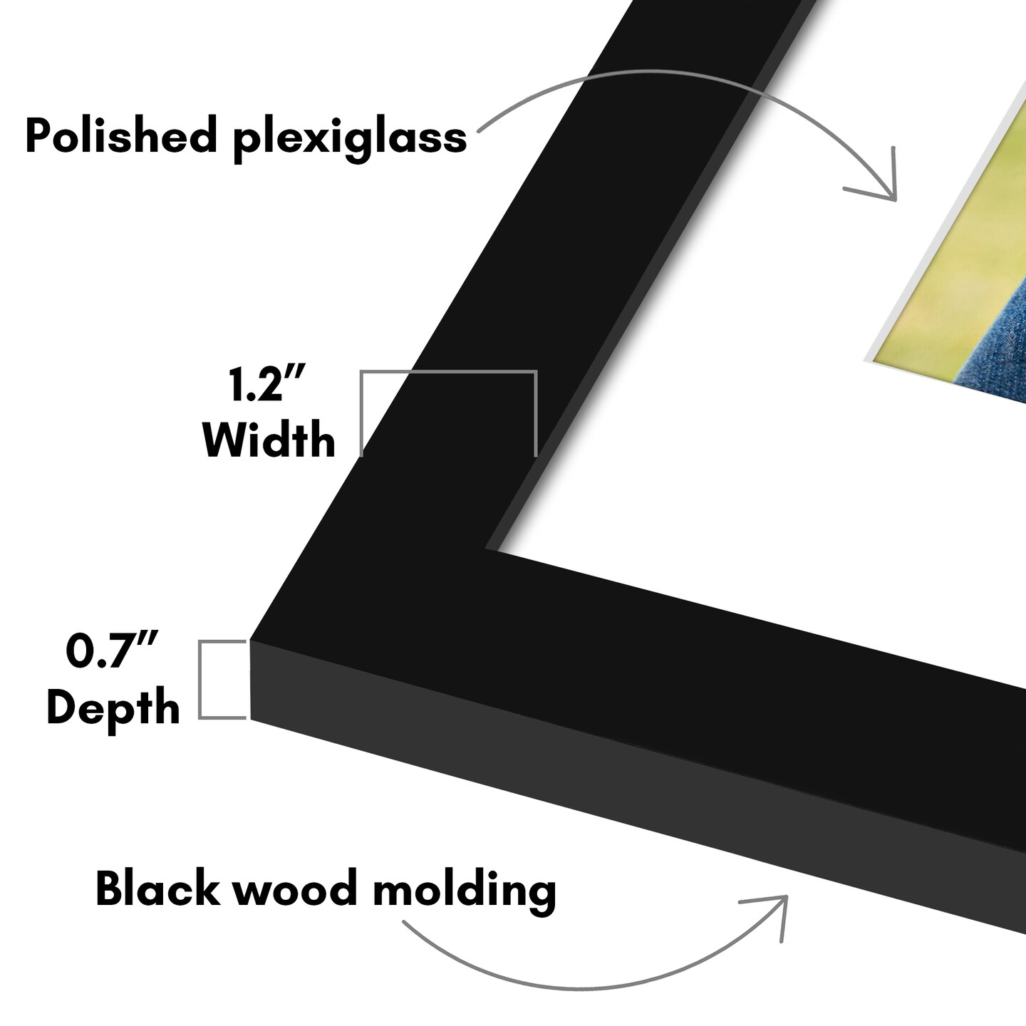 Americanflat Poster Frame with Mat - Large Picture Frame - Polished Plexiglass Cover - Hanging Hardware for Horizontal and Vertical Display - Black