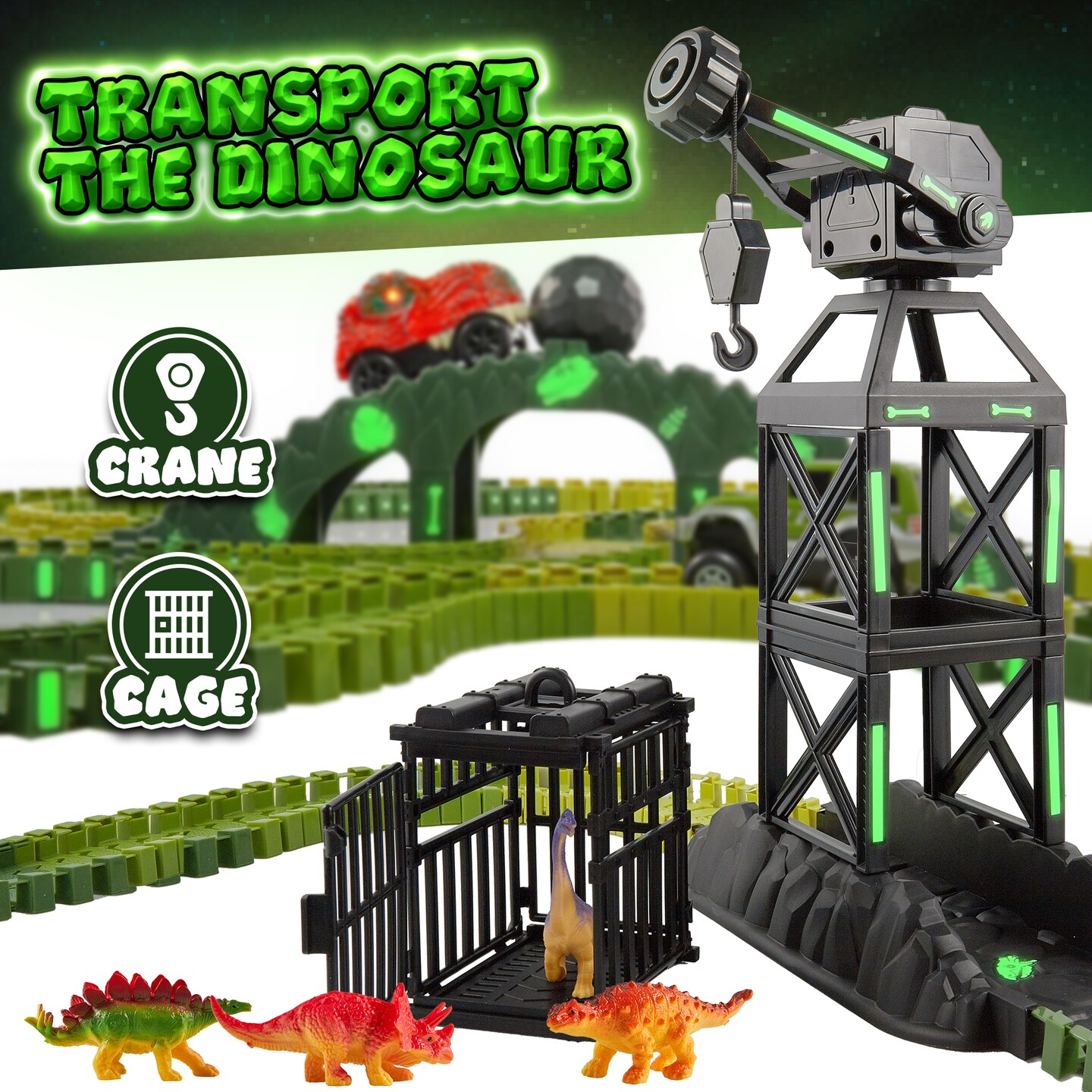 USA Toyz Dinosaur Track STEM Set Toy