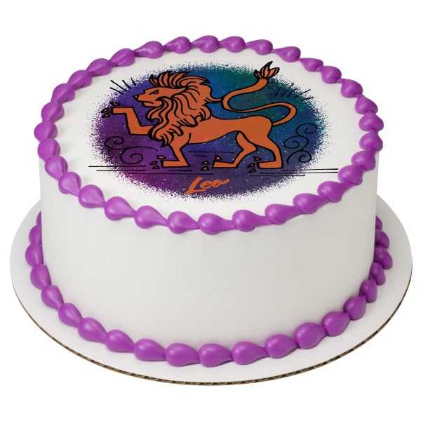 Leo Zodiac Sign PhotoCake® Edible Cake Topper Icing Image for 8 inch round cake or larger