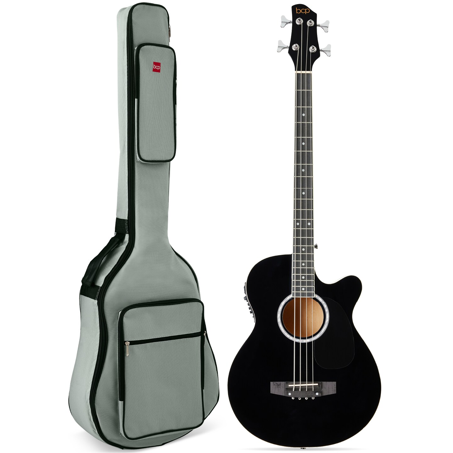 Best Choice Products 22-Fret Full Size Acoustic Electric Bass Guitar w/ 4-Band Equalizer, Truss Rod