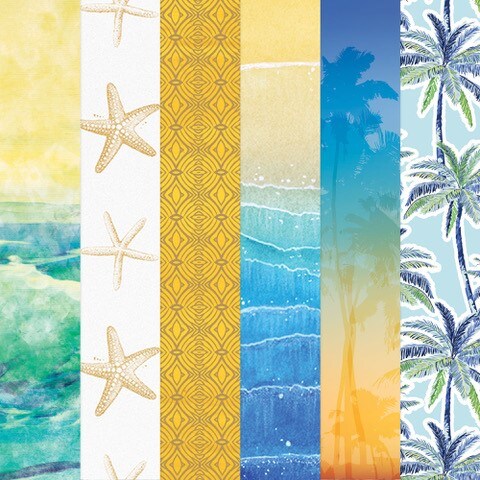 BEACHY KEEN PATTERN 12 X12 SCRAPBOOK PAPER SET