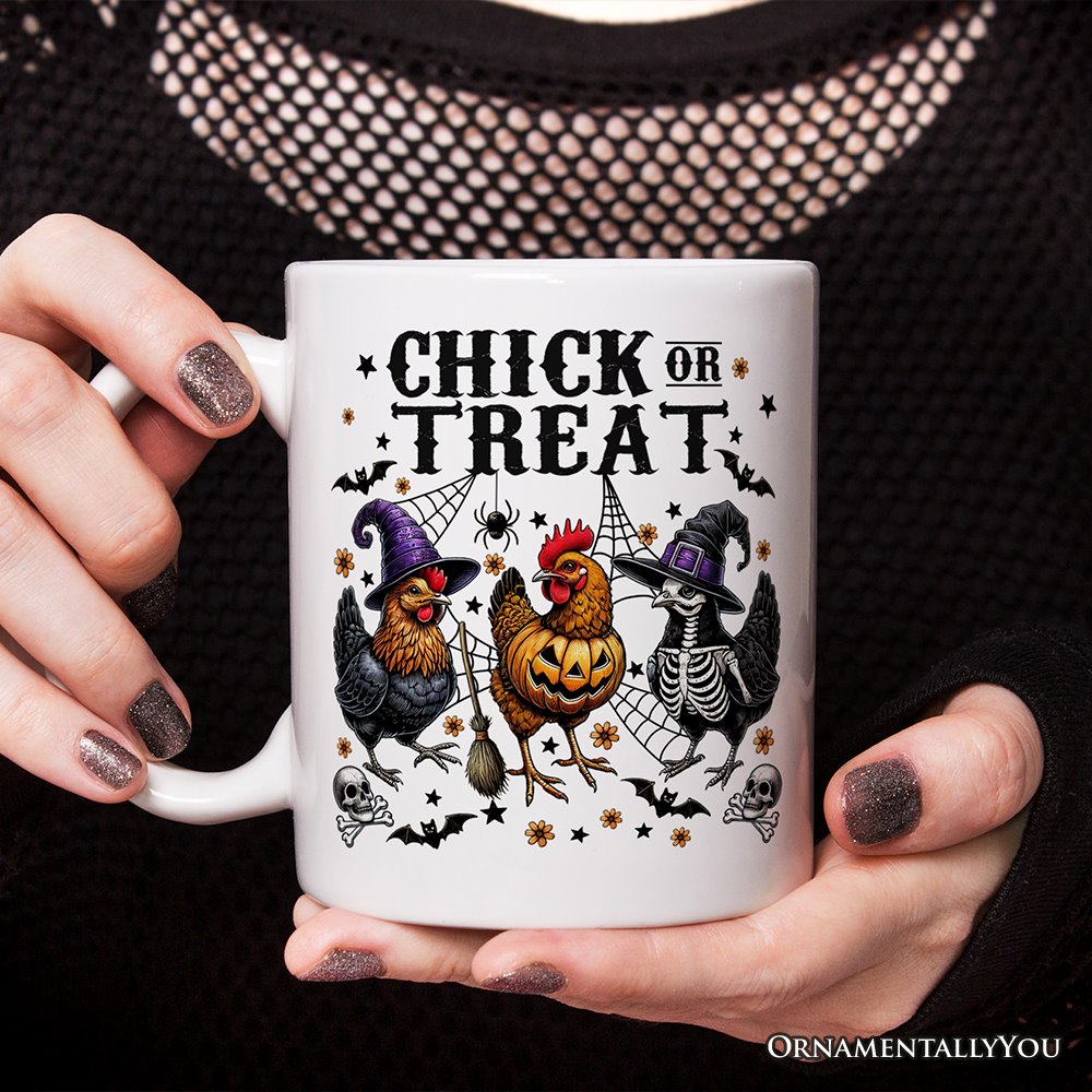 Halloween Chickens Mug, Chick or Treat Funny Farmhouse