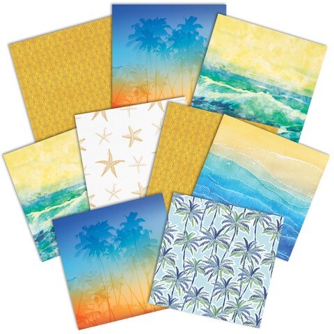 BEACHY KEEN PATTERN 12 X12 SCRAPBOOK PAPER SET