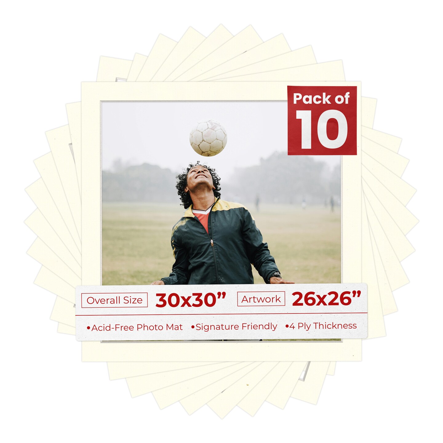 Mojave Sand Beige Mat Board for 30x30 Frames - Fits 26x26 Photos