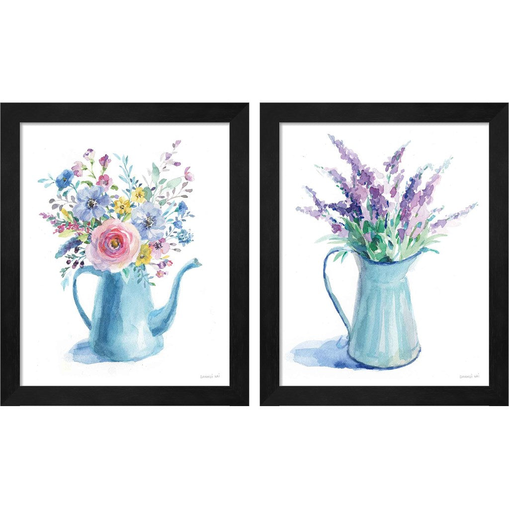 Farmstand Flowers & Lavender by Danhui Nai, 2 Piece Black Framed Art Set