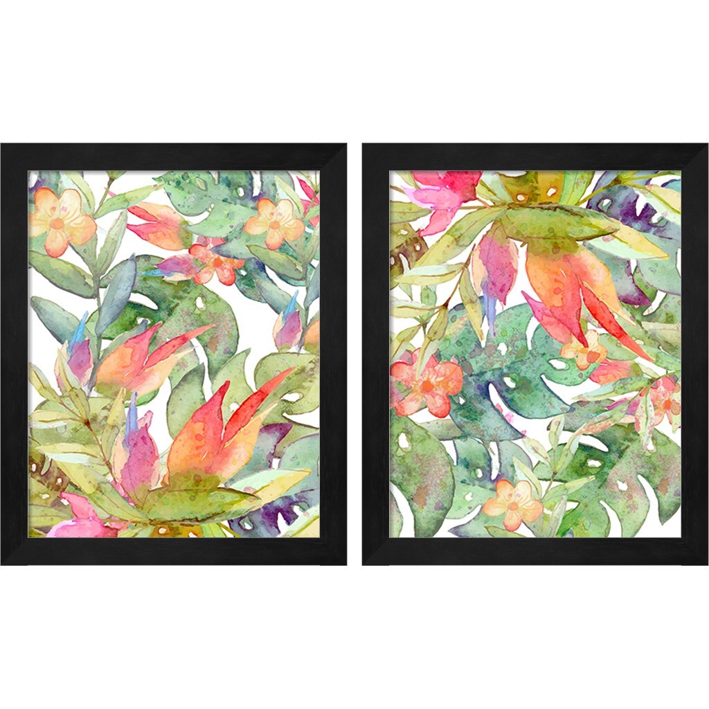 Tropical Watercolor by Tamara Robinson, 2 Piece Black Framed Art Set
