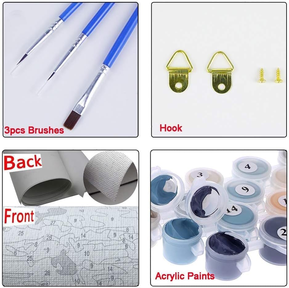 Paint by Numbers Kit for Adults, Kids & Beginners – 16"x20" DIY Fruit Pattern Acrylic Canvas Painting Set, Easy Number Painting for Relaxation & Home Décor