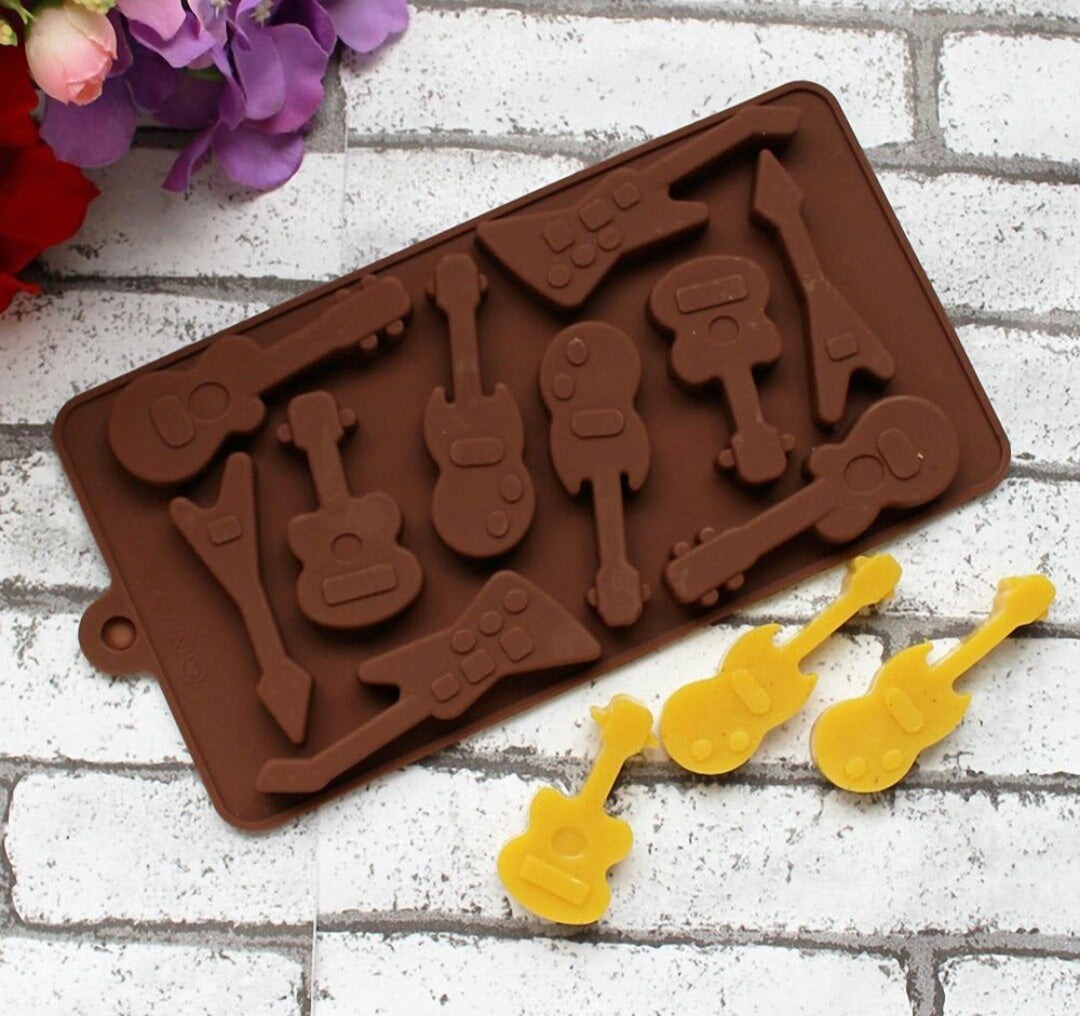Guitar Silicone Mold for Candy, Fondant